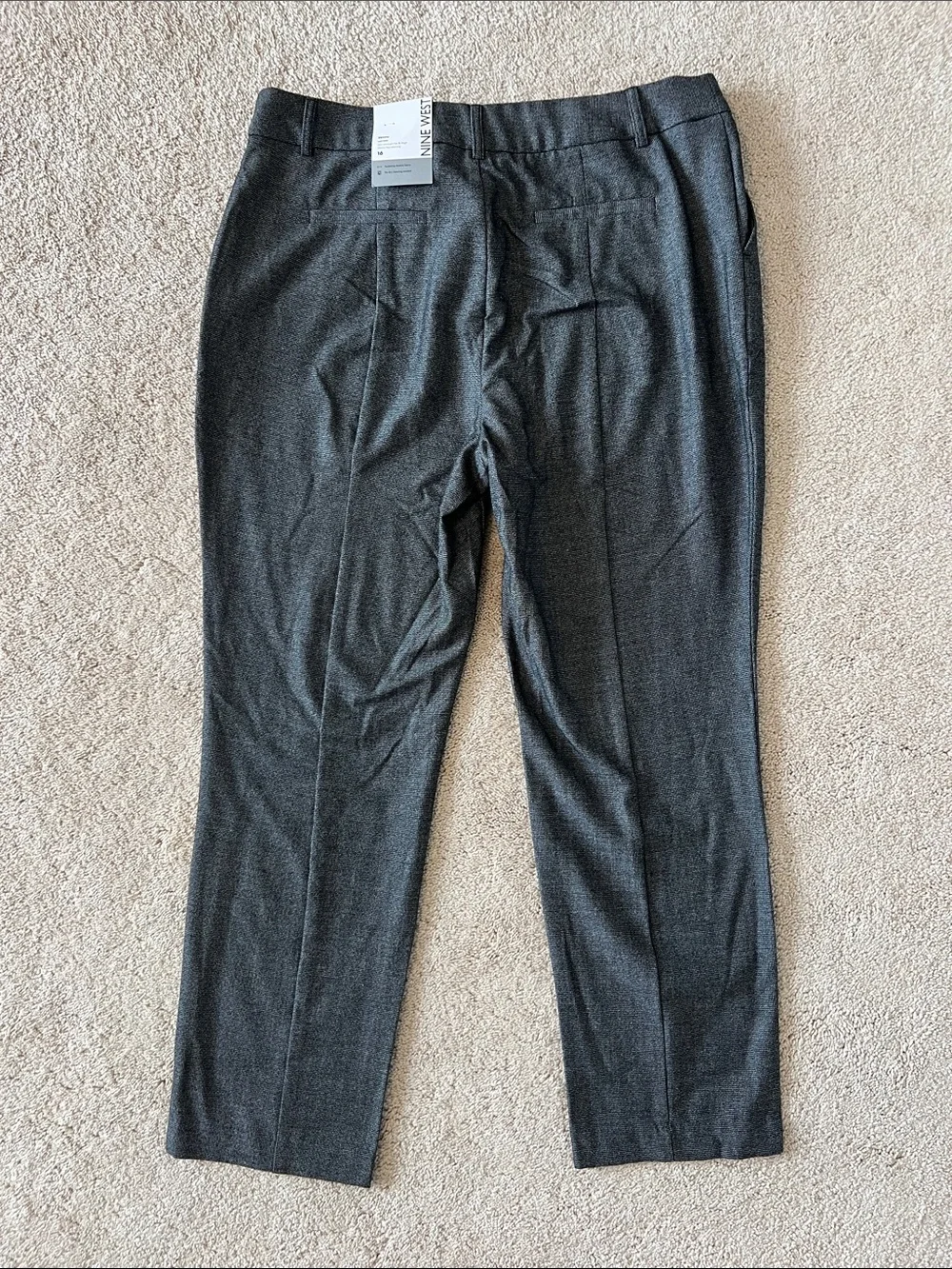 Nine West Charcoal Skinny Mid Rise Dress Pants Size 16 New With Tags